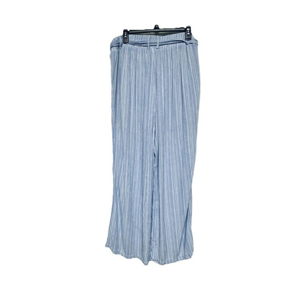 Torrid Palazzo Blue / White Elastic Waist Pants Upper Lined with Belt size 0 - Picture 3 of 5